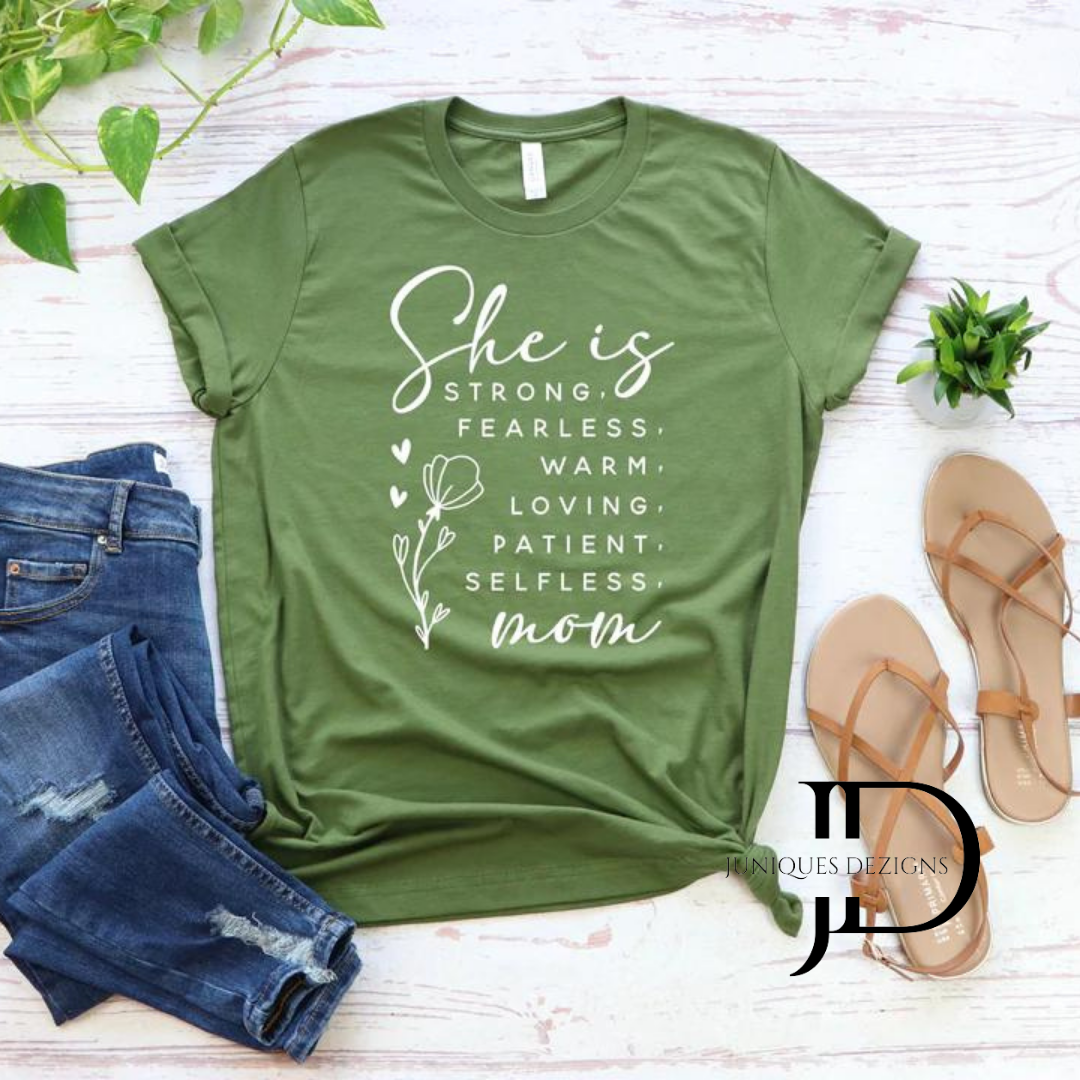 She is Mom (Flowers) T-Shirt