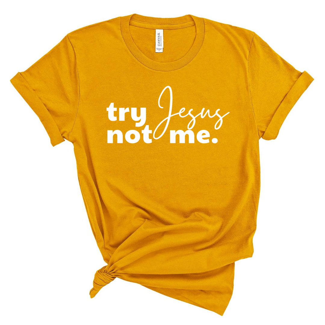 Try Jesus, Not Me Short Sleeve T-Shirt