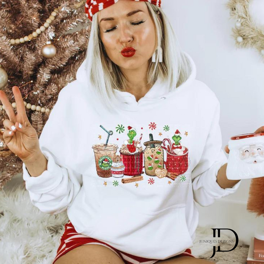 Christmas Coffee Cups with Candy Cane Hoodie